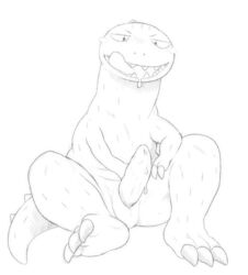 2020 blush bodily_fluids dinosaur erection genital_fluids hearto invalid_tag male penis precum reptile scalie sketch you_are_umasou