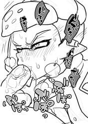 blowjob emperor_(splatoon) headshot_portrait male_only splatoon splatoon_(manga) sweatdrop 小畑