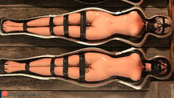 3d arms_behind_back barefoot black_toenails bondage bound breasts dildo electrical_tape femsub forced_orgasm gag gagged girl_in_a_box harness_gag in_container kidnapped multiple_girls multiple_subs nude open_mouth_gag party_wipe ring_gag sex_toy silenceyoursword toenail_polish vaginal_insertion vibrator