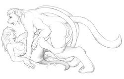 4_arms anthro anthro_penetrating_human double_penetration female_only fur mr._nibz multi_arm multi_limb orgasm orgasm_face pussy_ejaculation pussy_juice pussy_juice_drip soty surprised tail_growth tail_penetrating tail_sex transformation transformation_through_sex yuri