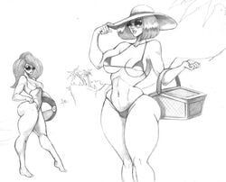 2girls ann_possible apple_butt ass beach_ball big_ass big_breasts bikini breasts bubble_ass bubble_butt bust busty butt cleavage clothed clothing coat coffee curves curvy curvy_figure dat_ass daughter disney doctor drawing drawn eyelashes eyewear fanart female female_only gigantic_breasts glasses headwear henrik-drake hhammerh hips huge_ass huge_breasts kim_possible kimberly_ann_possible large_ass large_breasts legs lips milf monochrome mother mother_and_daughter pencil_drawing pencil_sketch picnic_basket rsahnp short_hair side_view sketch straight_hair sun_hat sunglasses swimsuit swimwear thick_legs thick_thighs thigh_highs thighhighs thighs upper_body voluptuous waist wide_hips