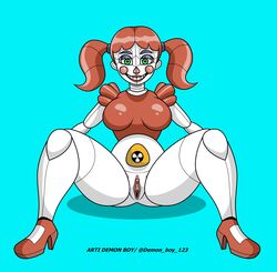 artidemonboy baby_(fnafsl) big_breasts breasts circus_baby circus_baby_(fnaf) five_nights_at_freddy's green_eyes pussy red_hair sister_location solo thick thick_legs