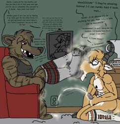 affectionate antelope anthro award barrygoldwatersskincream bodily_fluids bovid bullying clothing cum cumshot daddy_kink derek_(barrygoldwatersskincream) dirty donovan_(barrygoldwatersskincream) ejaculation feet foot_fetish foot_play footwear genital_fluids grimy hi_res humiliation hyena impala love male male/male mammal masturbation mocking musk picture_frame shag_carpet smelly socks sportswear teasing trophy tube_socks