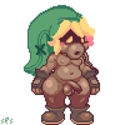 1:1 1boy alpha_channel animated big_belly blonde_hair blush breasts breathing brown_skin chubby clothing deku_(tloz) deku_link deku_scrub flora_fauna footwear gloves green_clothing green_headwear hair handwear hat headgear headwear humanoid idle link loop low_res majora's_mask male male_only mostly_nude navel nintendo oddly_cute overweight overweight_male penis plant plant_humanoid round_mouth ses_vanbrubles short_playtime shortstack solo standing testicles text the_legend_of_zelda thick_thighs transformation video_games watermark wide_hips yellow_eyes