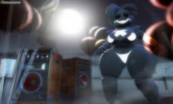 3d 3d_(artwork) artist_request balloon balloons big_breasts big_hips black_body black_eyes five_nights_at_freddy's fog glowing_body glowing_clothes glowing_eyes hips large_ass large_breasts light_skin lightning looking_up moon moonlight night panties purple_eyes robot robot_joints shadow_toy_chica shoulder_pads sky source_filmmaker speaker speakers table tables thighs wide_hips