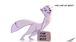 animal_genitalia anthro arctic_fox box canid canine fox male male_only mammal nude seductive sheath solo trev_(trevart) trevart