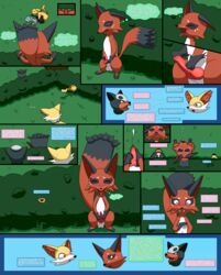 animal_genitalia animal_penis anthro bodily_fluids canine_penis caught comic cum cumshot erection female fennekin feral furry gau_(artist) genital_fluids houndour knot male male_nickit masturbation nickit nintendo orgasm original_character penis pikachu pokémon_(species) pokemon pokemon_(species) pokemon_gsc pokemon_mystery_dungeon pokemon_rgby pokemon_ss pokemon_xy sex shinx video_games