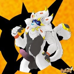 1boy bara feline hokshi humanoid_penis legendary_pokémon lion male male_only mammal nintendo nude pantherine penis pokémon_(species) pokemon pokemon_sm solgaleo solo video_games