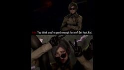 3d ada_wong ada_wong_(adriana) ahe_gao animated asian asian_female black_hair double_peace_sign english_text implied_sex instant_loss_2koma looking_over_eyewear looking_over_glasses mating_press medliman no_sound peace_sign resident_evil resident_evil_2 resident_evil_2_remake source_filmmaker sunglasses text tinted_eyewear tongue_out trenchcoat v video