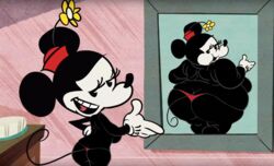 anthro before_and_after big_ass big_breasts curvy_figure disney edit fat minnie_mouse mouse mouse_ears mouse_tail obese obese_female overweight red_thong screenshot screenshot_edit silverfox12 third-party_edit thong weight_loss what white_gloves