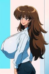 ai_generated big_ass big_breasts breast_expansion long_hair milf misaka_misuzu tktbro very_long_hair