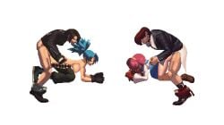 2boys 2girls anal_sex animated asian asian_female asian_male asian_male_white_female athena_asamiya breasts competitive_intercourse competitive_sex doggy_style idol interracial iori_yagami japanese_male japanese_male_white_female king_of_fighters king_of_fighters_xiii kyo_kusanagi leona_heidern m.u.g.e.n mercenary mugenspriteslover musician orgy pairs pink_hair purple_hair romantic_sex school_uniform schoolgirl schoolgirl_uniform seifuku sex snk sprite sprite_art straight swingers transparent_background white_female