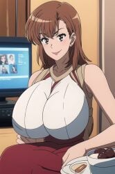 aged_up ai_generated big_ass big_breasts breast_expansion milf misaka_mikoto off_model poor_quality tktbro