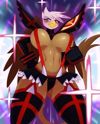 1girls angry anthro anthrofied armor big_breasts bikini blush breasts clothes cosplay costume crossover friendship_is_magic furry gilda_(mlp) hasbro kill_la_kill large_breasts matoi_ryuuko_(cosplay) my_little_pony senketsu senketsu_(cosplay) sssonic2 tail thick_thighs wide_hips