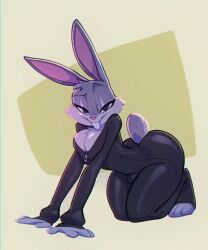 all_fours anthro ass bigdad bodysuit breasts bugs_bunny bulge butt chest_fur chest_tuft femboy hair lagomorph leporid looking_at_viewer looney_tunes male male_only mammal on_all_fours rabbit rabbit_ears smile smiling smiling_at_viewer solo tagme tuft warner_brothers