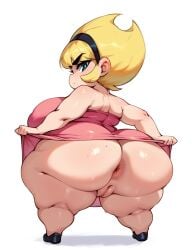 1girl 1girls ai_generated anus ass_bigger_than_head ass_focus big_ass big_breasts big_butt brax_(artist) breasts_bigger_than_head chubby dress_lift hips lifted_dress mandy_(billy_and_mandy) pussy shortstack showing_ass smaller_female solo stable_diffusion tagme the_grim_adventures_of_billy_and_mandy wide_hips