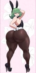 1girls arm_up ass big_ass bottom_heavy bubble_butt bunny_ears bunny_tail bunnysuit clothing dat_ass fat_ass female female_only gloves hand_behind_head hand_on_hip heels huge_ass large_ass leggings looking_at_viewer looking_back massive_ass one-punch_man png shoes solo tatsumaki thecon thick_ass thick_thighs thunder_thighs twitter_link wide_hips