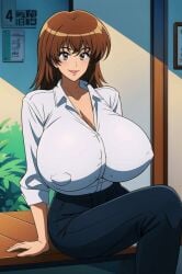 ai_generated big_ass big_breasts breast_expansion milf misaka_misuzu tktbro