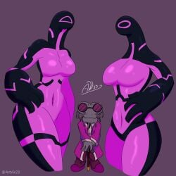 2girls1boy alien alien_boy alien_girl alien_humanoid alien_only artvic23 azmuth ben_10 ben_10_alien_force chaquetrix galvan_(ben_10) galvanic_mechamorph pink_eyes