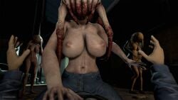 16:9 1boy 1male 3d 3females 3girls areola areolae bare_breasts big_breasts braun_lecher breasts breasts breasts disarmed female female_headcrab first_person_view half-life half-life_2 headcrab hornycrab_(soldierhunterm) jeans lying_on_ground male_pov moyachnik nipples pants sfm sitting_on_person source_filmmaker tagme topless topless_female valve zombie zombie_girl