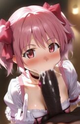 ai_generated blowjob cum cum_in_mouth dark-skinned_male fellatio gloves hair_ribbon interracial large_penis madoka_kaname magical_girl magical_girl_outfit mahou_shoujo_madoka_magica medium_breasts middle_finger oral oral_creampie oral_sex penis_in_mouth pink_eyes pink_hair pov puella_magi_madoka_magica red_ribbon ribbon ribbons soul_gem straight sucking sucking_off sucking_penis tagme twintails