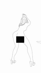 2d animated ass gif inflation long_hair outline pixel_art scat shaking shaking_orgasm squirting stuck tentacle white_background