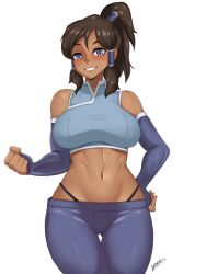 1girls artist_name avatar_legends blue_eyes brown_hair female female_only g-string korra morris1611 the_avatar the_legend_of_korra water_tribe