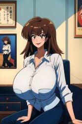 ai_generated big_ass big_breasts breast_expansion long_hair milf misaka_misuzu tktbro very_long_hair