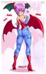 ass darkstalkers dat_ass female female_only lilith_aensland sarukaiwolf sideboob solo succubus tagme