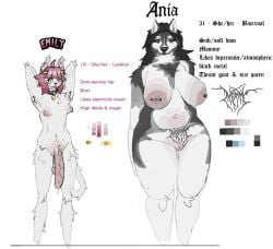 age_difference anthro belly clairemilk domestic_cat domestic_dog foreskin furry futanari larger_female older_female puffy_pussy reference_sheet siberian_husky size_difference small_but_hung smaller_futanari uncut younger_futanari yuri