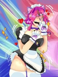 big_breasts big_butt big_thighs brawl_stars brawler chubby chubby_female colette_(brawl_stars) huge_ass huge_breasts human maid panties tied_hair tight_fit tight_pussy