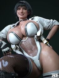 1girls 3d 3d_(artwork) big_breasts black_hair breasts capcom devil_may_cry devil_may_cry_5 fanart fantasy hagiwara_studio hair heterochromia huge_breasts lady_(devil_may_cry) large_breasts light-skinned_female light_skin short_hair thick_thighs voluptuous voluptuous_female