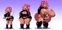 2023 agent_8_(splatoon) animal_humanoid areola bell bell_collar belly big_areola big_breasts blush bodily_fluids body_size_growth boots bottomwear brainwashing breast_expansion breasts cephalopod cephalopod_humanoid cleavage_cutout clothing clothing_loss clothing_transformation collar cowbell cropped_jacket cutout dark_body dark_skin dart drooling expansion eye_roll fangs female glistening glistening_body glistening_skin glowing glowing_eyes gradient_background grepstrash grin hair half-closed_eyes hand_on_breast hi_res high_heeled_boots high_heels hip_expansion holding_breast huge_breasts huge_hips huge_thighs humanoid humanoid_pointy_ears lactating lactating_through_clothing latex latex_clothing legband looking_pleasured marine marine_humanoid mid_transformation midriff milk mind_alteration mollusk mollusk_humanoid narrowed_eyes nintendo nipples octarian octoling octopus_humanoid open_mouth overweight overweight_female overweight_humanoid prinnydood pseudo_hair purple_background questionable_consent red_hair saliva sequence shocked simple_background size_transformation skirt smile solo splatoon standing substance_intoxication suction_cup syringe teeth tentacle tentacle_hair thick_thighs thigh_expansion thighband thong transformation transformation_sequence underwear weight_gain wet wet_clothing wide_eyed wide_hips