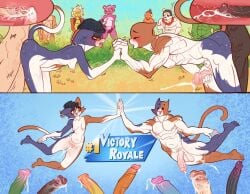 anal anthro balls blush bodily_fluids comic cuddle_team_leader cum duo epic_games erection female fishstick_(fortnite) fortnite genital_fluids genitals internal kaboozey male male/female male/male masturbation meow_skulls_(fortnite) meowscles_(fortnite) open_mouth orgasm penis polar_patroller polar_patroller_(fortnite) pubes pussy sunspot_(fortnite) sweat tongue tongue_out vaginal_fluids vaginal_penetration