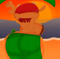 3barts ass beach big_ass big_breasts bracelet coconut_bra curvy hourglass_figure huge_ass huge_breasts lammy_lamb large_breasts stretching um_jammer_lammy wide_hips