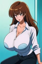 ai_generated big_ass big_breasts breast_expansion long_hair milf misaka_misuzu tktbro very_long_hair