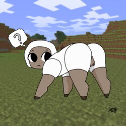 1:1 1girls all_fours anthro anus arrowheadx_(artist) ass bovid butthole caprine female female_only imminent_anal_sex mammal minecraft presenting_butthole screenshot sheep sheep_(minecraft) signature solo video_games welsh_man_dream