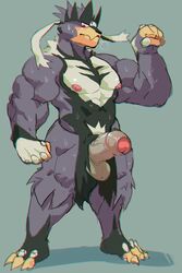 1boy abs absurd_res anthro ashendawger bara biceps blush erection eye_contact flexing foreskin furry hi_res humanoid_penis legendary_pokémon looking_at_viewer male male_only muscular muscular_male nintendo nipples nude pecs penis pokémon_(species) pokemon pokemon_ss red_eyes solo standing sweaty testicles urshifu veins veiny_penis video_games