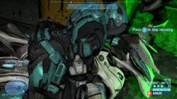 1boy 1girls 3d anal_rape anal_sex anon70087_(artist) armor clothed cum_in_ass cum_on_ass cum_on_helmet defeated elite_(halo) fake_screenshot female_spartan_(halo) femsub forced game_ui halo halo_(game) halo_(series) halo_reach hand_on_arm hand_on_ass interspecies male/female male_sangheili_(halo) maledom rape sangheili spartan_(halo)