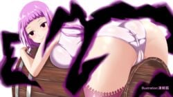 ass bending_over bent_over clothed clothing dat_ass female female_only leotard looking_at_viewer looking_back melascula nanatsu_no_taizai seven_deadly_sins smile smiling voluptuous