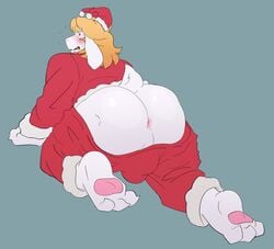 2019 anthro anus asgore_dreemurr ass bara barazoku big_ass big_ass_(male) blush boss_monster bovid bubble_ass bubble_butt bulge butt caprine christmas chubby clothing embarrassed facial_hair fur genitals hair hi_res holidays horn humanoid long_ears looking_at_viewer male male_only mammal muscular_arms muscular_ass muscular_back muscular_butt muscular_humanoid muscular_legs penis presenting presenting_hindquarters redeyedgazer santa_claus simple_background slightly_chubby slightly_chubby_anthro slightly_chubby_humanoid slightly_chubby_male solo undertale video_games white_body