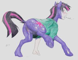 2020 anus ass bodily_fluids charlescaw clothed clothing equid female friendship_is_magic genitals hair hi_res horn mammal my_little_pony pussy solo tf-sential transformation twilight_sparkle_(mlp) unicorn