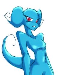 alien angry blue_skin earthbound earthbound_zero female giegue mother_(game) mother_(series) red_eyes small_breasts tail