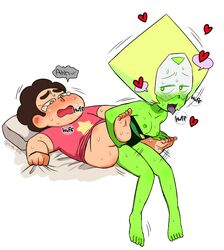 color female gem_(species) gnome-no half-closed_eyes male male/female peridot_(steven_universe) steven_quartz_universe steven_universe young young_male