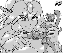 big_breasts big_penis d5 futa_urethral_insertion futanari giantess giga_mermaid shantae shantae_(character) smooth_skin urethral_insertion urethral_penetration