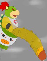 anthro big_penis bowser_jr. bumpy_penis color_edit dbsbulmaspanties edit green_shell green_skin grey_background huge_cock hyper_penis koopa_clown_car male_only mario_(series) oddity_(editor) orgasm precum red_hair reptile sanka-tetsu scales small_but_hung spiked_penis steamy turtle yellow_skin young