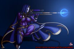 abs gun mass_effect muscular_female nonude quarian villainous_muse