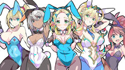 5girls alternate_outfit armpits artoria_pendragon artoria_pendragon_(lancer) artoria_pendragon_(swimsuit_ruler) bea_(pokemon) breasts bunny_ears bunny_girl bunny_suit bunnysuit cleavage crossover demigoddess edit enpe eye_contact fate/grand_order fate_(series) green_eyes hilda_(pokemon) human human_only hylian large_breasts looking_at_viewer metroid mole nintendo pokemon pokemon_bw pokemon_ss ponytail princess_zelda samus_aran silver_hair smile source_request tagme tears_of_the_kingdom the_legend_of_zelda thick_thighs third-party_edit wallpaper wide_hips zelda_(tears_of_the_kingdom)