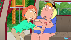 angry_face big_penis chris_griffin cock_worship family_guy foxdarkedits handjob incest lois_griffin mother_and_son red_lipstick