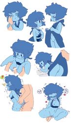 ahe_gao ass blue_body blue_hair blue_skin blush blushing breasts chibi color dress female gnome-no hearts lapis_lazuli_(steven_universe) male multiple_views small_breasts steven_universe tongue tongue_out unseen_male_face vagina vaginal_penetration wink